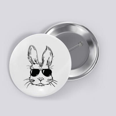 Easter Day Bunny Face With Sunglasses Easter Button