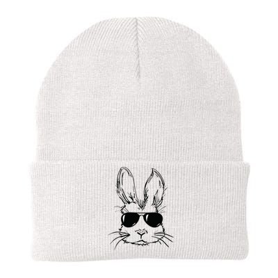 Easter Day Bunny Face With Sunglasses Easter Knit Cap Winter Beanie