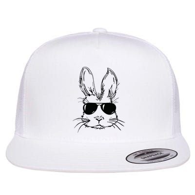 Easter Day Bunny Face With Sunglasses Easter Flatbill Hat