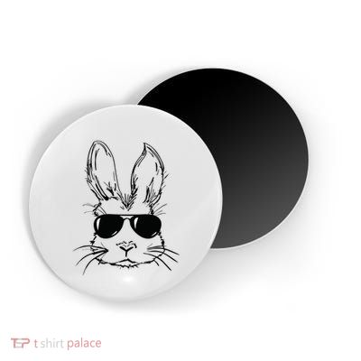 Easter Day Bunny Face With Sunglasses Easter Magnet
