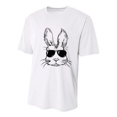 Easter Day Bunny Face With Sunglasses Easter Youth Performance Sprint T-Shirt