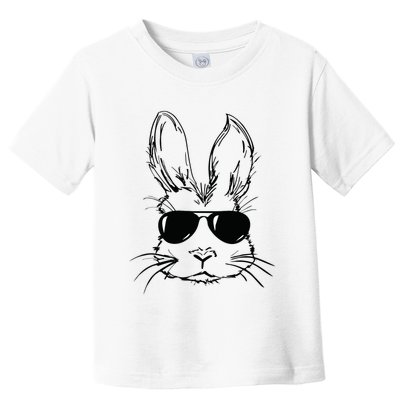Easter Day Bunny Face With Sunglasses Easter Toddler T-Shirt