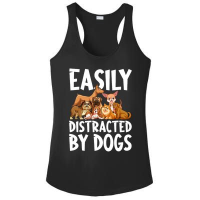 Easily Distracted By Dogs Ladies PosiCharge Competitor Racerback Tank