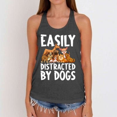 Easily Distracted By Dogs Women's Knotted Racerback Tank