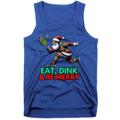 Eat Dink Be Merry Santa Claus Pickleball Christmas Xmas Tank Top