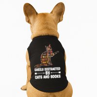 Easily Distracted By Cats And Books Funny Cat Lover Doggie Tank