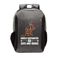 Easily Distracted By Cats And Books Funny Cat Lover Vector Backpack