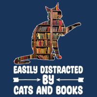Easily Distracted By Cats And Books Funny Cat Lover Infant Baby Jersey Bodysuit
