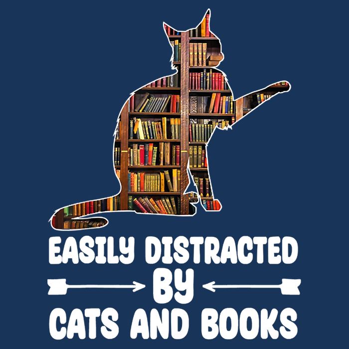 Easily Distracted By Cats And Books Funny Cat Lover Infant Baby Jersey Bodysuit