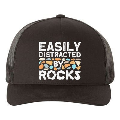 Easily Distracted By Rock Vintage Gift Yupoong Adult 5-Panel Trucker Hat