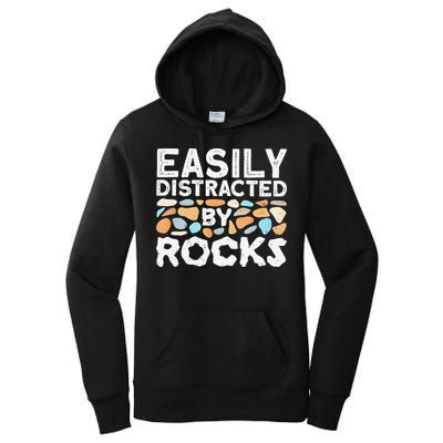Easily Distracted By Rock Vintage Gift Women's Pullover Hoodie