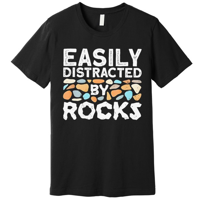 Easily Distracted By Rock Vintage Gift Premium T-Shirt