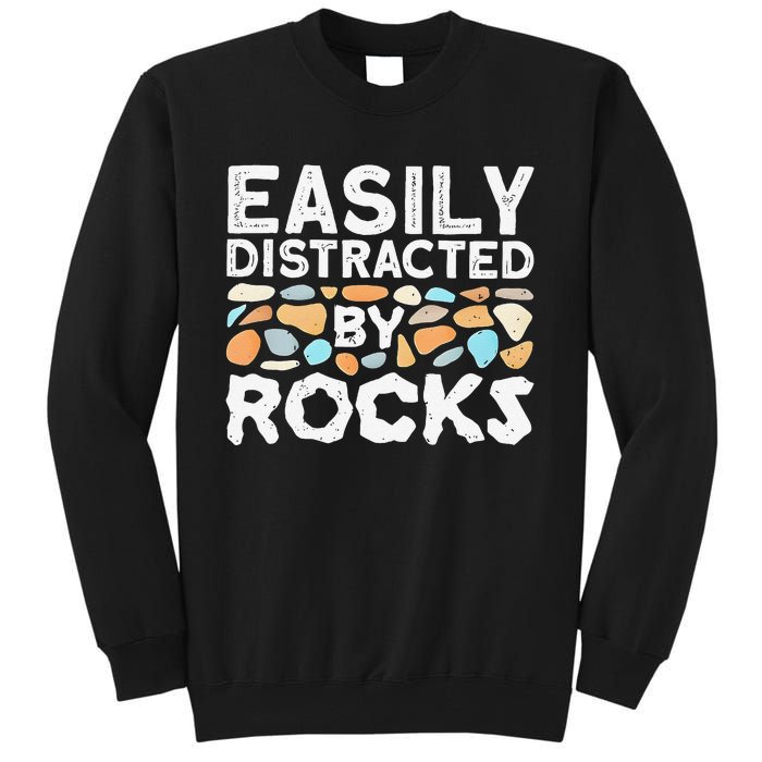 Easily Distracted By Rock Vintage Gift Tall Sweatshirt