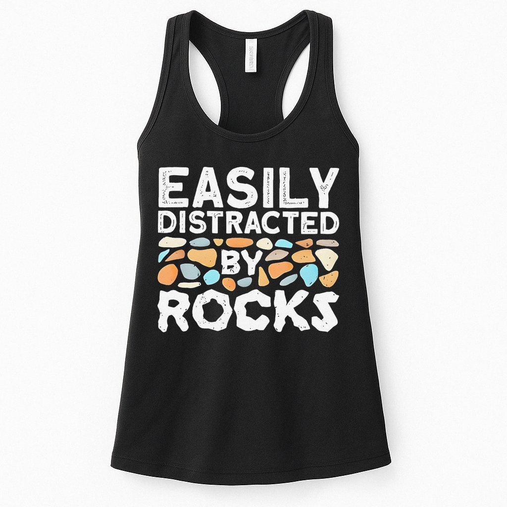Easily Distracted By Rock Vintage Gift Womens Tank Top