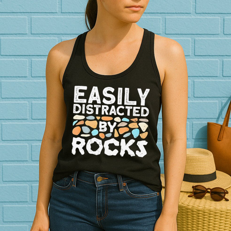 Easily Distracted By Rock Vintage Gift Womens Tank Top