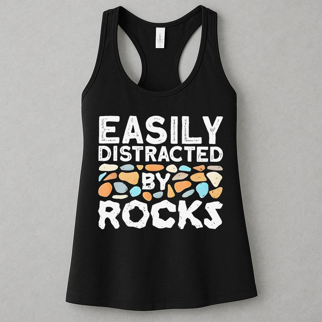 Easily Distracted By Rock Vintage Gift Womens Tank Top