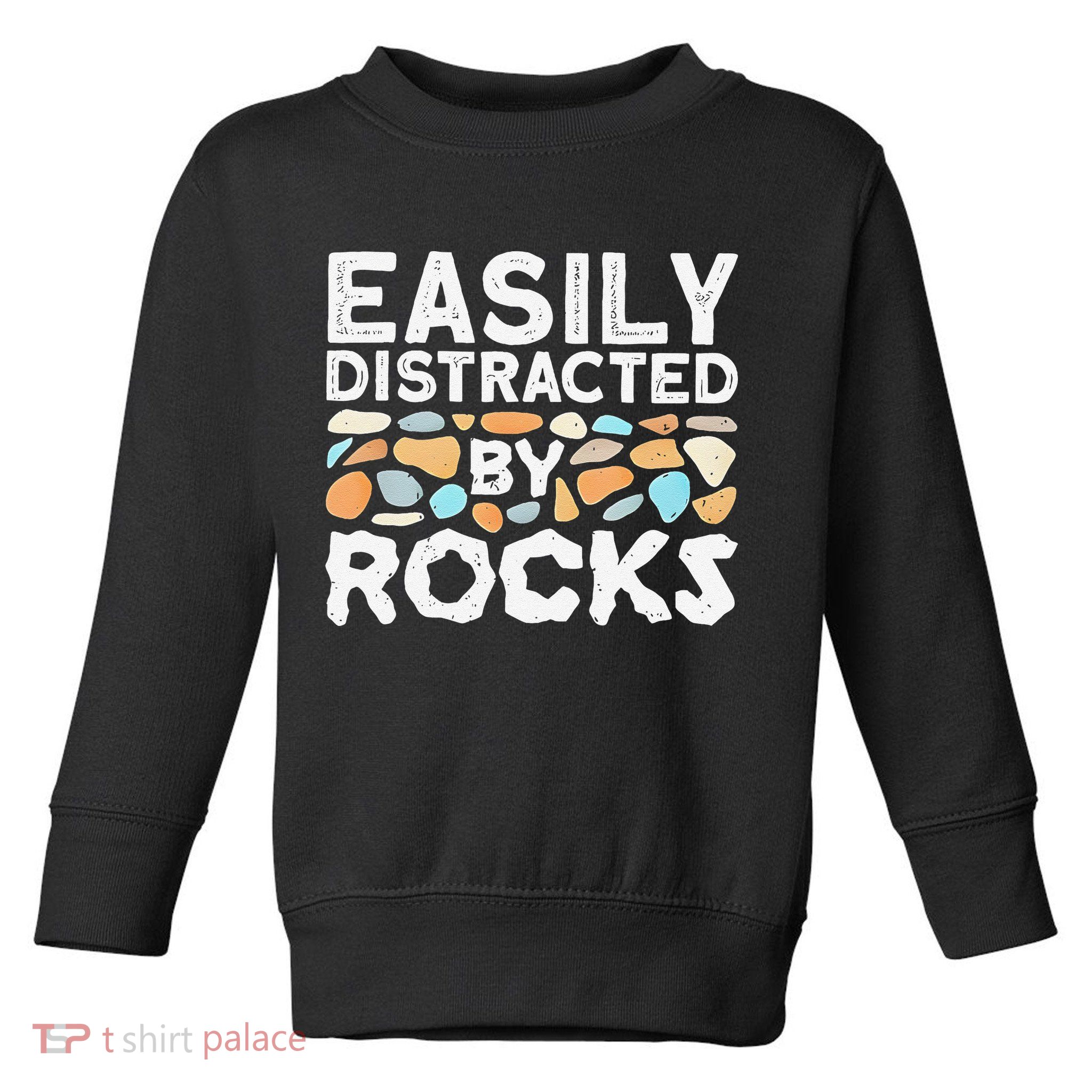 Easily Distracted By Rock Vintage Gift Toddler Sweatshirt