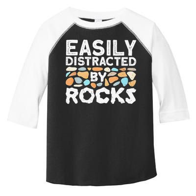 Easily Distracted By Rock Vintage Gift Toddler Fine Jersey T-Shirt