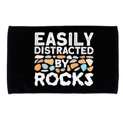 Easily Distracted By Rock Vintage Gift Microfiber Hand Towel