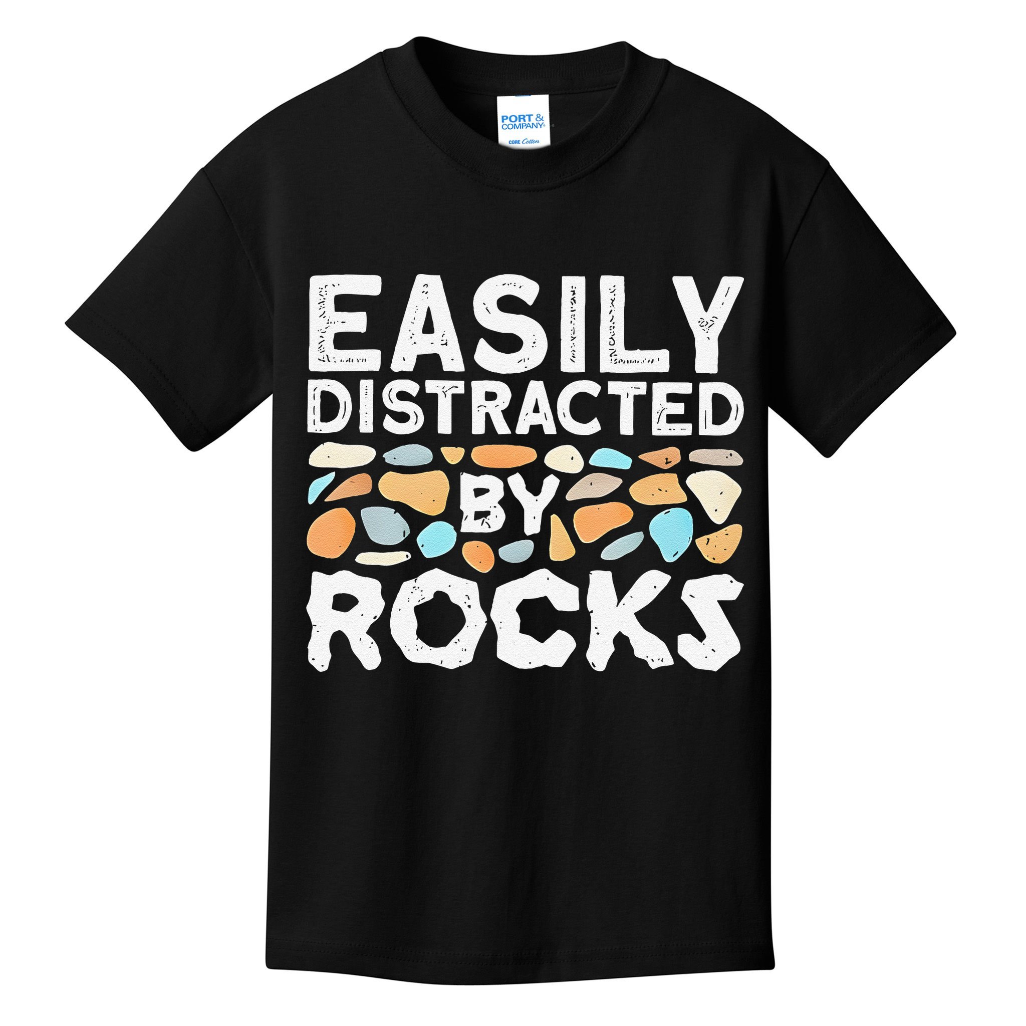 Easily Distracted By Rock Vintage Gift Kids T-Shirt