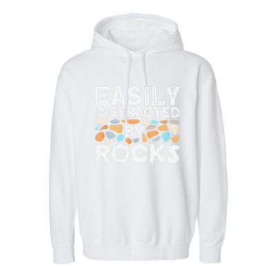 Easily Distracted By Rock Vintage Gift Garment-Dyed Fleece Hoodie