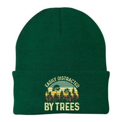 Easily Distracted By Trees Funny Tree Planting Trees Knit Cap Winter Beanie