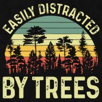 Easily Distracted By Trees Funny Tree Planting Trees Ladies PosiCharge Tri-Blend Wicking Tank