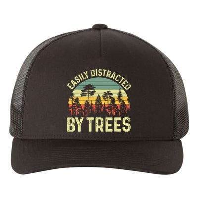 Easily Distracted By Trees Funny Tree Planting Trees Yupoong Adult 5-Panel Trucker Hat