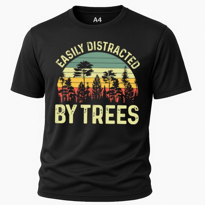 Easily Distracted By Trees Funny Tree Planting Trees Performance Shirt