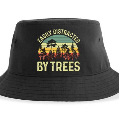 Easily Distracted By Trees Funny Tree Planting Trees Sustainable Bucket Hat