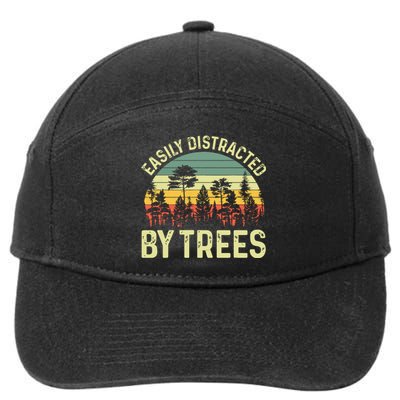 Easily Distracted By Trees Funny Tree Planting Trees 7-Panel Snapback Hat