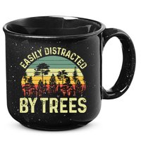 Easily Distracted By Trees Funny Tree Planting Trees 15oz Campfire Ceramic Mug