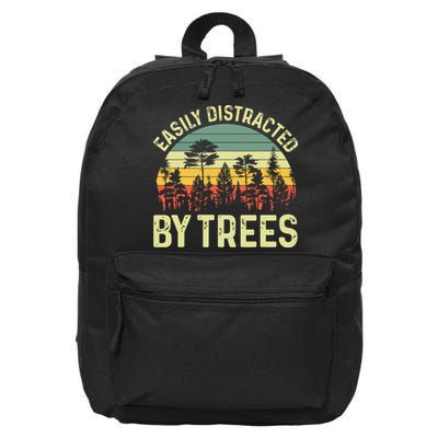 Easily Distracted By Trees Funny Tree Planting Trees 16 in Basic Backpack