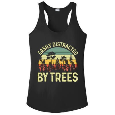 Easily Distracted By Trees Funny Tree Planting Trees Ladies PosiCharge Competitor Racerback Tank