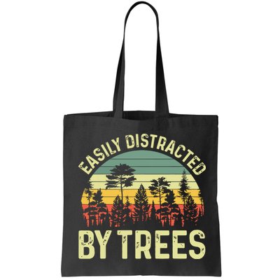 Easily Distracted By Trees Funny Tree Planting Trees Bag