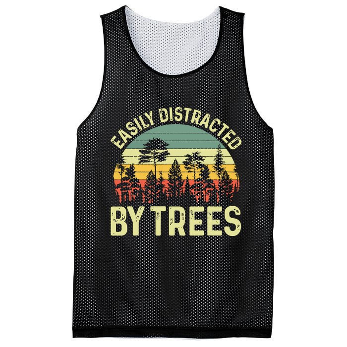 Easily Distracted By Trees Funny Tree Planting Trees Mesh Reversible Basketball Jersey Tank