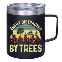 Easily Distracted By Trees Funny Tree Planting Trees 12oz Stainless Steel Coffee Mug