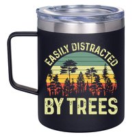 Easily Distracted By Trees Funny Tree Planting Trees 12oz Stainless Steel Coffee Mug