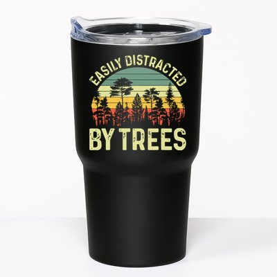 Easily Distracted By Trees Funny Tree Planting Trees Tumbler