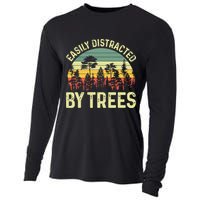 Easily Distracted By Trees Funny Tree Planting Trees Cooling Performance Long Sleeve Crew