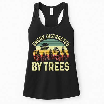 Easily Distracted By Trees Funny Tree Planting Trees Womens Tank Top