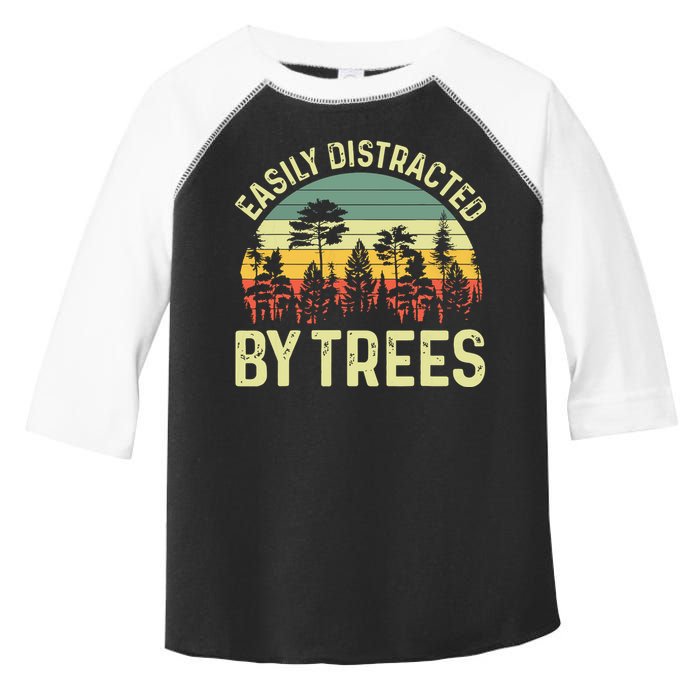 Easily Distracted By Trees Funny Tree Planting Trees Toddler Fine Jersey T-Shirt