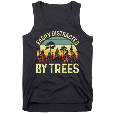 Easily Distracted By Trees Funny Tree Planting Trees Tank Top