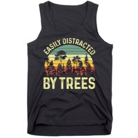 Easily Distracted By Trees Funny Tree Planting Trees Tank Top