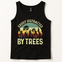 Easily Distracted By Trees Funny Tree Planting Trees Tank Top
