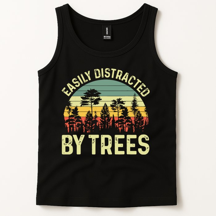 Easily Distracted By Trees Funny Tree Planting Trees Tank Top