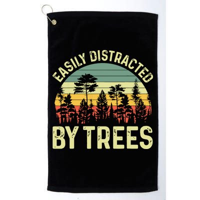 Easily Distracted By Trees Funny Tree Planting Trees Golf Towel