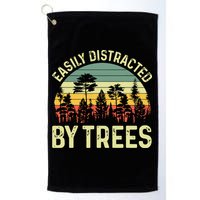 Easily Distracted By Trees Funny Tree Planting Trees Golf Towel