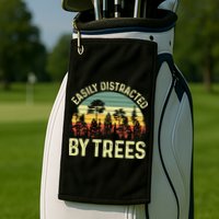 Easily Distracted By Trees Funny Tree Planting Trees Golf Towel