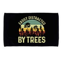 Easily Distracted By Trees Funny Tree Planting Trees Microfiber Hand Towel